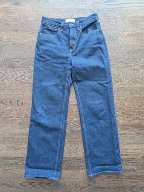 Abercrombie & Fitch 90s Relaxed Fit High Rise Dark Blue Straight Jeans
